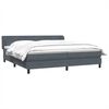 vidaXL Boxspringbett mit Matratzen Dunkelgrau 180x210 cm Samt