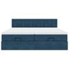 vidaXL Ottoman-Bett mit Matratzen & LEDs Dunkelblau 180x200 cm Samt