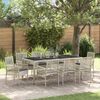 vidaXL Garten Essgruppe 9 pcs Hellgrau Poly-Rattan