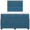 vidaXL Boxspringbett mit Matratze Blau 120x190 cm Samt