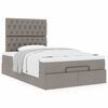 vidaXL Ottoman-Bett mit Matratze Taupe 120x190 cm Stoff