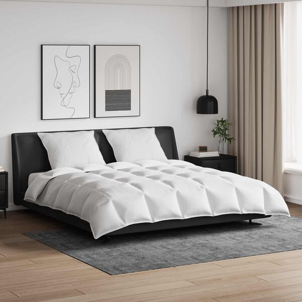 vidaXL Bettdecken Set mit Kissen 3 pcs Wei&szlig; Daunenfeder