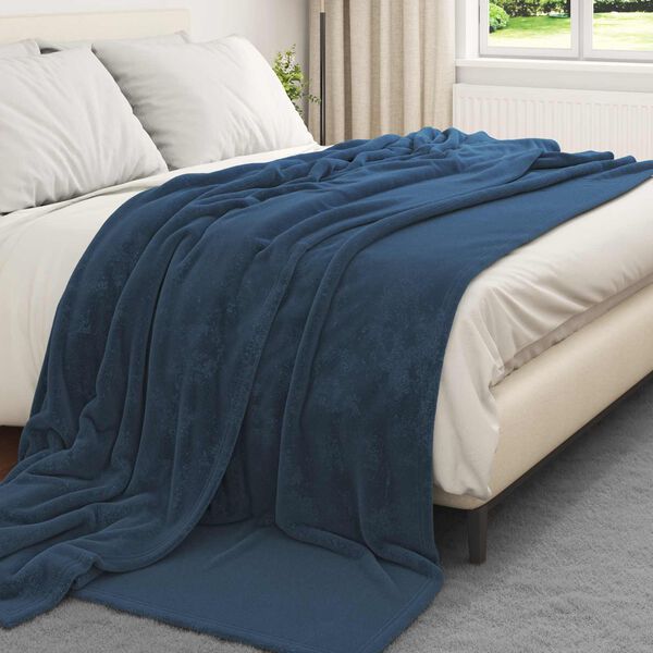 vidaXL &Uuml;berwurfdecke Marineblau 220 x 240 cm Fleece