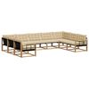 vidaXL Outdoor-Sofagarnitur 9 stk. 9-Sitzer Wei&szlig; und Beige