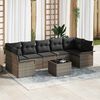 vidaXL Gartensofa-set mit Kissen 8 pcs Grau Poly-Rattan