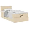 vidaXL Ottoman-Bett mit Matratze Creme 90x200 cm Stoff