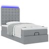 vidaXL Ottoman-Bett mit Matratze & LEDs Hellgrau 100x200 cm Stoff