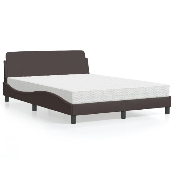 vidaXL Bett mit Matratze "Dover" Dunkelbraun 120x200 cm Stoff