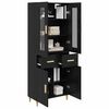 vidaXL Highboard Schwarz Eichen-Optik 69,5 x 34 x 180 cm Holzwerkstoff