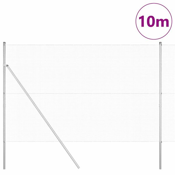 vidaXL Zaunpfosten Silber 10 x 1,5 m (16 x 16 mm Gitter) Stahl