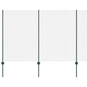 vidaXL Zaun mit Pfosten Gr&uuml;n 1,6 x 10 m Stahl und PVC