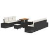 vidaXL Gartensofa-set 10 stk. 9-Sitzanzahl Schwarz Poly Rattan