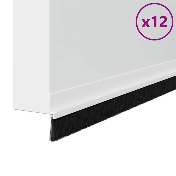 vidaXL Selbstklebende T&uuml;rb&uuml;rstendichtungen 12 pcs Wei&szlig; 100 cm
