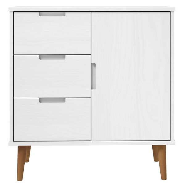 vidaXL Sideboard MOLDE Wei&szlig; 76,5x40x80 cm Massivholz Kiefer