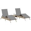vidaXL Sonnenliegen mit Auflagen 2 Stk. Beige Poly Rattan