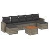 vidaXL 8-tlg. Garten-Sofagarnitur mit Kissen Grau Poly Rattan