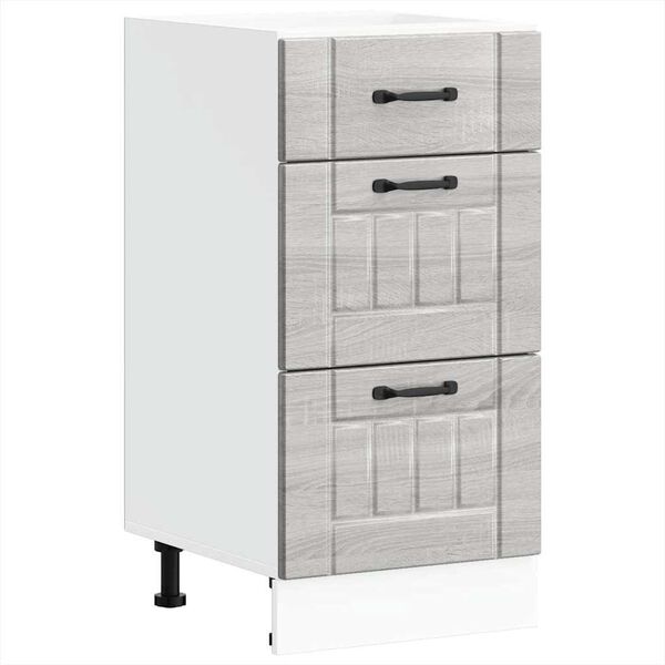 vidaXL K&uuml;chen-Unterschrank Lucca Grau Sonoma Holzwerkstoff