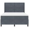 vidaXL Boxspringbett mit Matratze Dunkelgrau 140 x 190 cm Samt