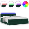 vidaXL Ottoman-Bett mit Matratzen & LEDs Dunkelgr&uuml;n 200x200 cm Samt