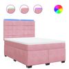 vidaXL Boxspringbett mit Matratze Rosa 140x190 cm Samt