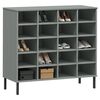 vidaXL Schuhregal OSLO mit Metallbeinen Grau 95x35x87 cm Massivholz