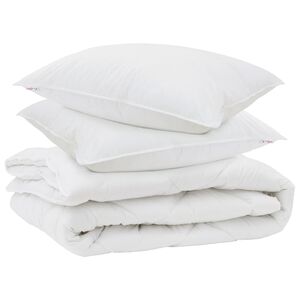 vidaXL Ganzjahresbettdecke mit Kissen 3 pcs Wei&szlig; Mikrofaser