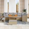 vidaXL Garten-Sofa-Set mit Kissen 9 pcs Beige und Hellgrau