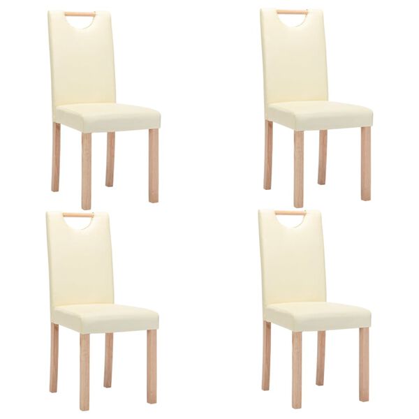 vidaXL Esszimmerst&uuml;hle 4 Stk. Creme Kunstleder