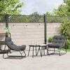 vidaXL gartenm&ouml;bel mit Kissen 2 pcs Schwarz 60,5 x 81 x 71 cm