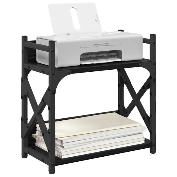 vidaXL Druckerst&auml;nder Schwarz Eichen-Optik 40 x 20 x 40 cm