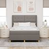 vidaXL Boxspringbett mit Matratze Taupe 160 x 200 cm Stoff