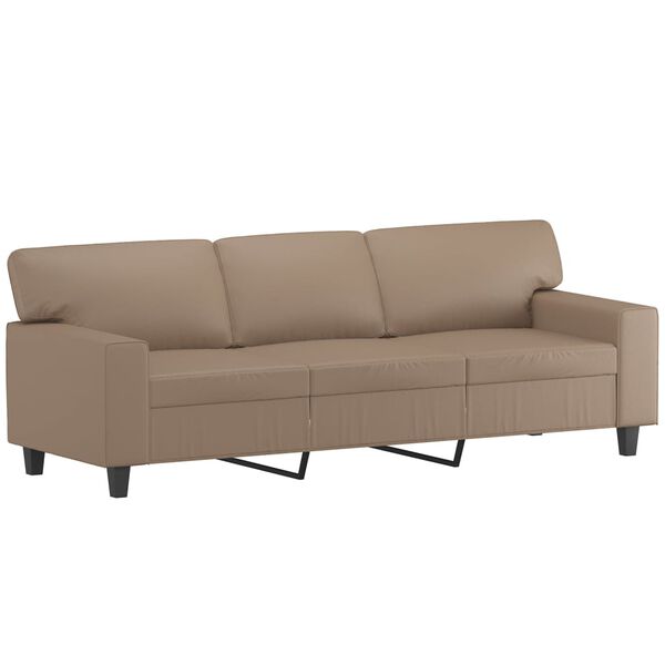 vidaXL 3-Sitzer-Sofa Cappuccino-Braun 180 cm Kunstleder