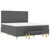 vidaXL Boxspringbett mit Matratze Dunkelgrau 180 x 200 cm Stoff