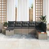 vidaXL Gartensofa-set mit Kissen 9 pcs Grau Poly-Rattan