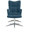 vidaXL Relaxsessel mit Hocker Blau Samt