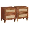 vidaXL Nachttisch 2 stk. Braun 40 x 33,5 x 46 cm Massivholz Akazie