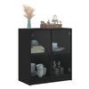 vidaXL Beistellschrank mit Glast&uuml;ren Schwarz 68x37x75,5 cm