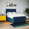 vidaXL Boxspringbett mit Matratze Blau 160x200 cm Stoff