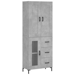 vidaXL Highboard Betongrau 69,5x34x180 cm Holzwerkstoff