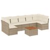 vidaXL 8-tlg. Garten-Sofagarnitur mit Kissen Beige Poly Rattan