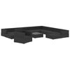 vidaXL 12-tlg. Garten-Lounge-Set mit Auflagen Poly Rattan Schwarz