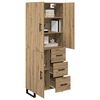 vidaXL Highboard mit Schubladen 2 pcs Artisan-Eiche 69,5 x 34 x 180 cm