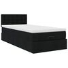 vidaXL Ottoman-Bett mit Matratze & LEDs Schwarz 90x200 cm Stoff