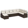 vidaXL Sofa Set 8 Stk. Braun und Wei&szlig; Poly-Rattan
