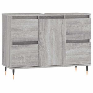vidaXL Badschrank Grau Sonoma 80x33x60 cm Holzwerkstoff