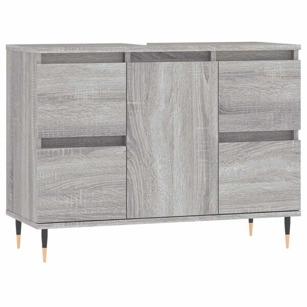 vidaXL Badschrank Grau Sonoma 80x33x60 cm Holzwerkstoff