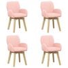 vidaXL Drehstuhl Esszimmer 4 stk. Boucl&eacute; Rosa 54 x 58 x 87 cm