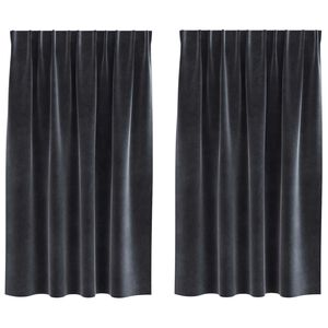 vidaXL Verdunkelungsvorh&auml;nge 2 pcs Dunkelgrau 140 x 140 cm Samt