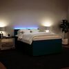 vidaXL Boxspringbett mit Matratze Blau 160x200 cm Samt