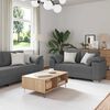 vidaXL Sofa 3 pcs Dunkelgrau Leinenmischgewebe